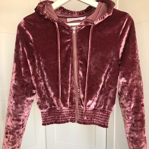 Cute Velvet cropped hoodie - Picture 2 of 4